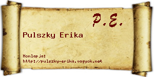 Pulszky Erika névjegykártya